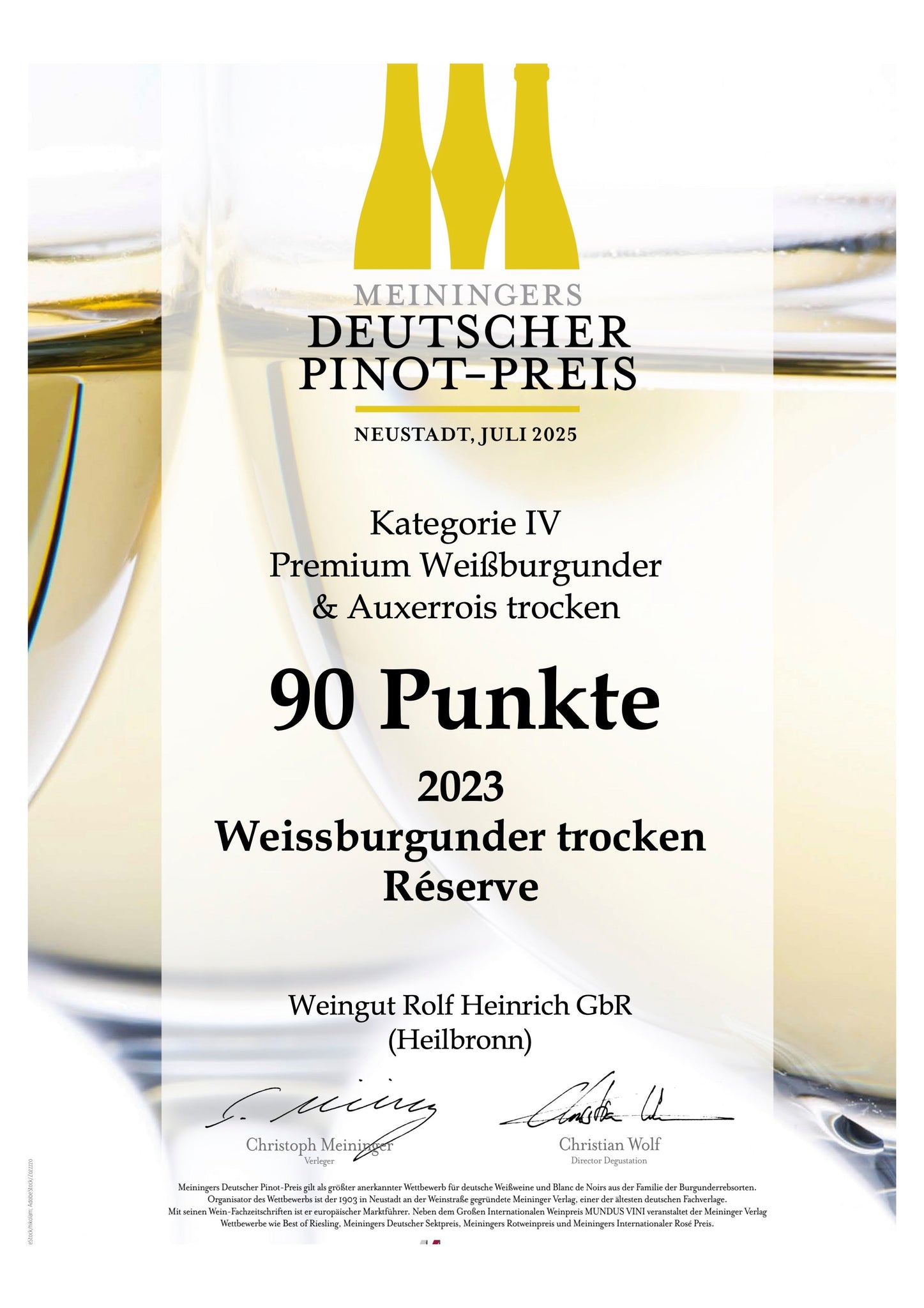 Unser Ergebnis beim Meiningers Deutscher Pinot-Preis 2025