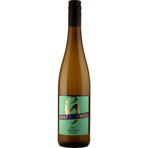 Riesling trocken, 0,75 Liter Flasche, Jahrgang 2021, grünes Etikett, Weingut Heinrich